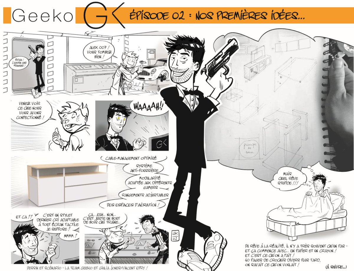 Geekofr's tweet image. Un papier et un crayon pour faire d’un rêve une réalité ? 
A suivre … 
#Geeko #BD