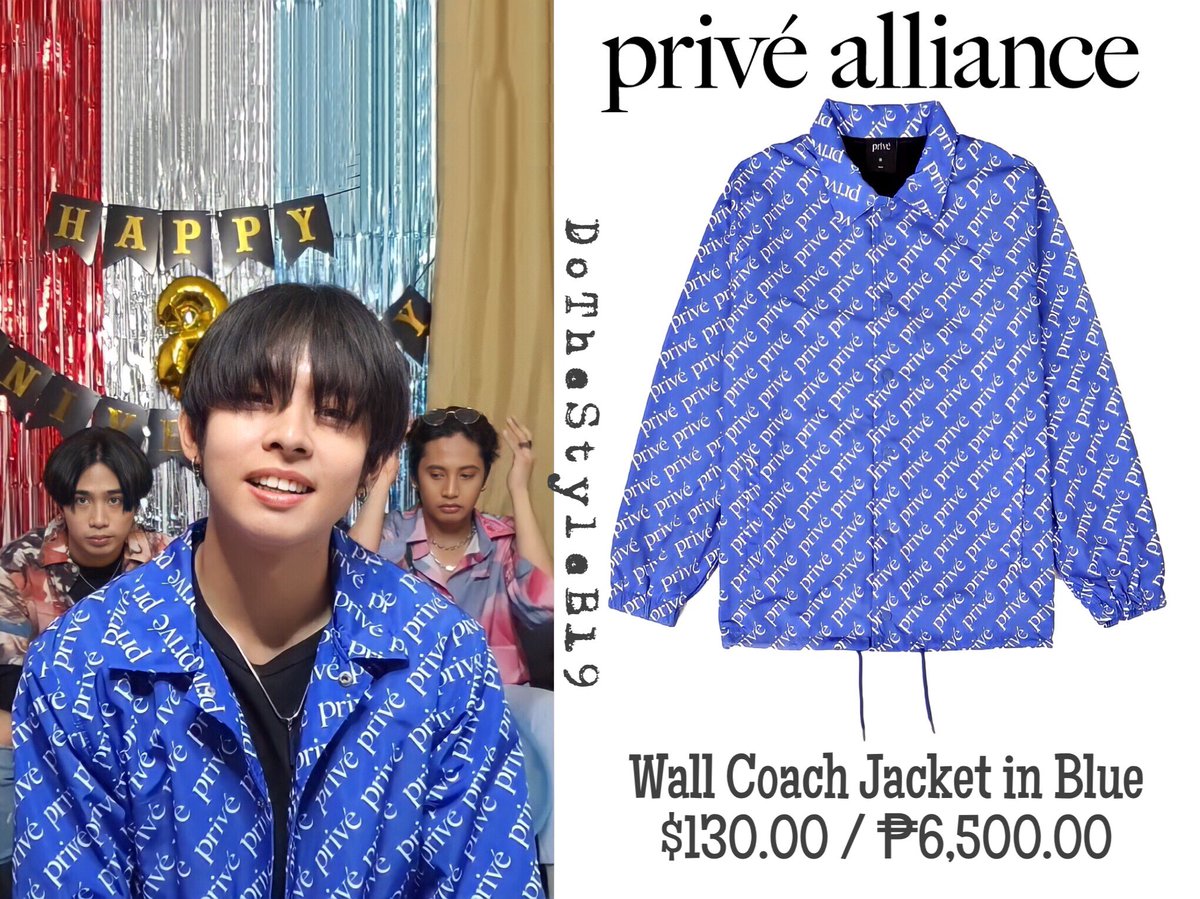 [201026 - <a href="/jah447798/">🏕</a> - <a href="/SB19Official/">SB19 Official</a> Facebook and TikTok Live #SB192ndAnniversary (outfit)]
Wearing Wall Coach Jacket in Blue by the brand Privé Alliance.

#SB19CLOSET