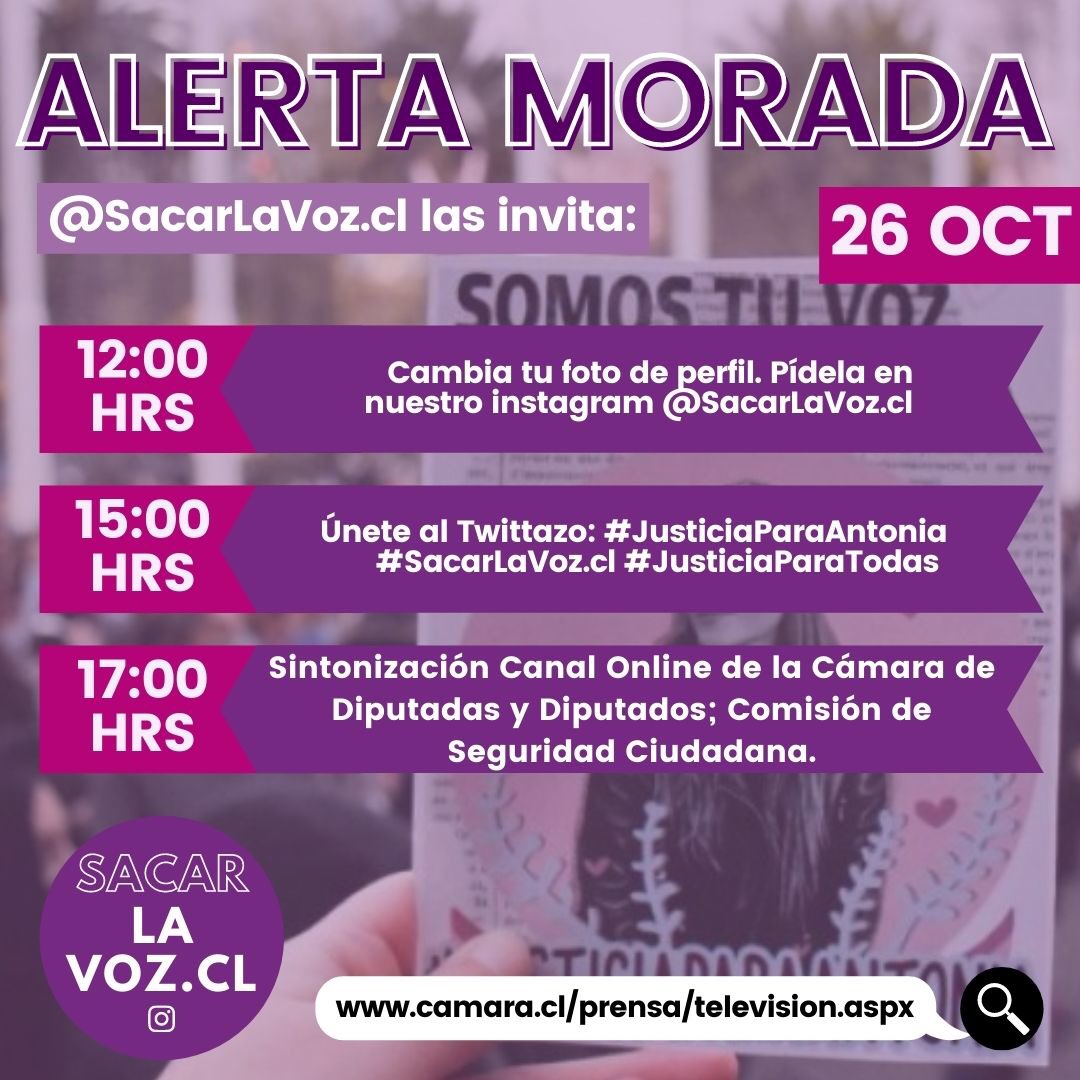viviana_nuvi's tweet photo. Hoy se discutirá en la Comisión de Seguridad de la Cámara de Diputados el proyecto de Ley Justicia para Antonia, Sin Consentimiento Es Violación. Por eso necesitamos de tu apoyo, soy parte de la Agrupación @SacarLaVoz_cl , síguenos en Redes Sociales.
#JusticiaParaAntonia https://t.co/9h1bmoLDy4
