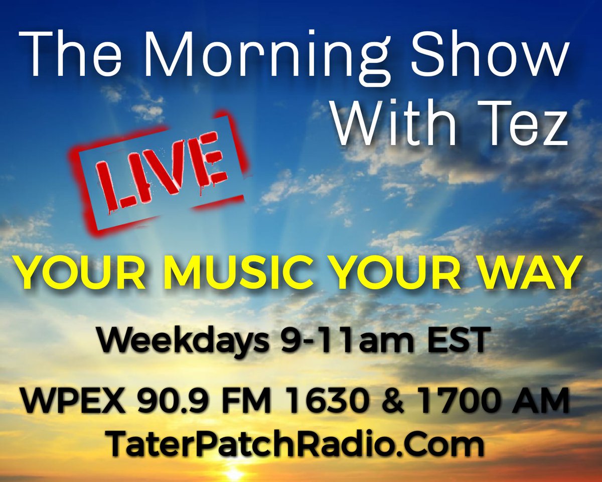 taterpatchradio's tweet photo. FRESH NEW LOOK😍....SAME OLD DJ! 🤣😂NOW LIVE!
CHAT at WPEX 90.9 FM, 1630 &amp; 1700 AM in Blackstone Virginia OR:
LISTEN &amp; CHAT at:
https://t.co/QvX2EBer6w OR
Listen On TuneIn at:
https://t.co/mtYg2EDHGi https://t.co/CTfQUfLDxS