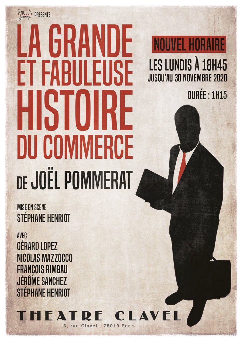 CieAngelFactory's tweet photo. On vous donne rendez-vous avec la pièce de Joël Pommerat, TOUS LES LUNDIS à 18H45 au @Theatreclavel 💼 Durée : 1h15 https://t.co/W5qPXZJviw