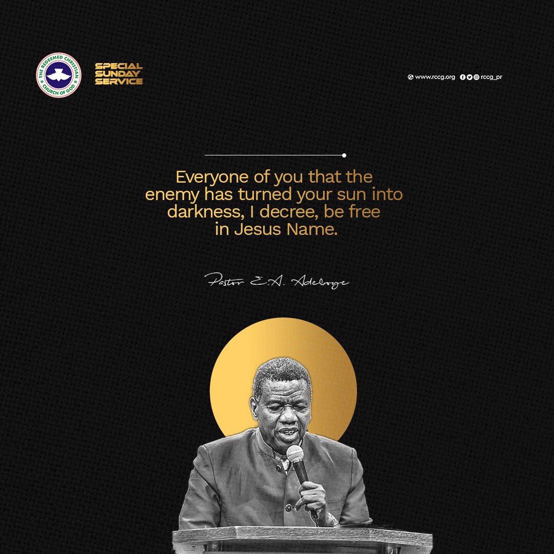 Everyone of you that the enemy has turned your sun into darkness, I decree, be free in Jesus Name.
