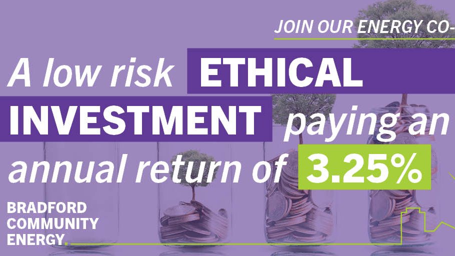ThisIsBCEL's tweet photo. There is still time to invest in our ethical energy #cooperative

By joining @ThisIsBCEL you make a 3.25% annual return on a low risk #EthicalInvestment

You will also help community projects here in #Bradford

What are you waiting for? Invest now! >> https://t.co/hVbiIPivRO https://t.co/gyh1p6Aozm