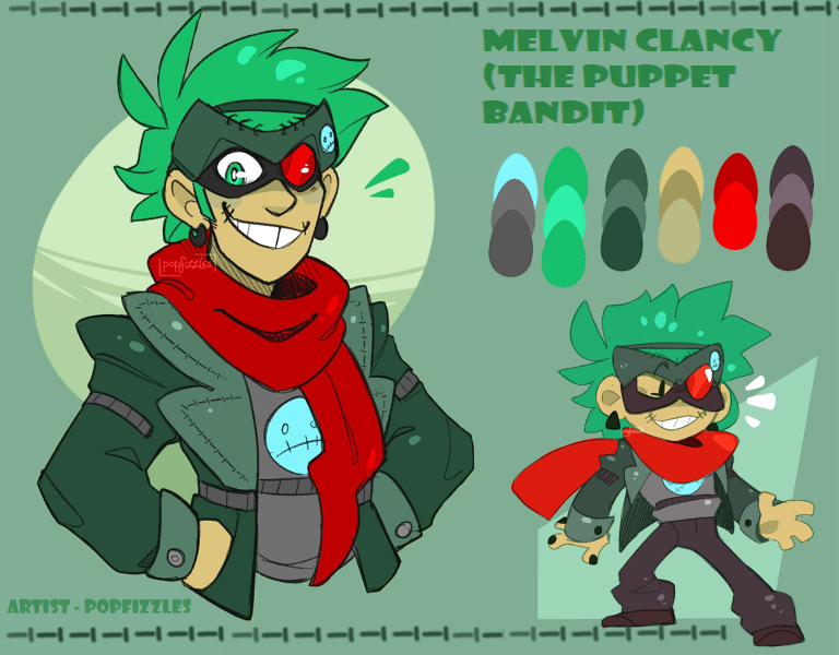 VolticGlitch's tweet image. Here's a reference sheet for my main OC! 

Using art commissioned by Popfizzles*