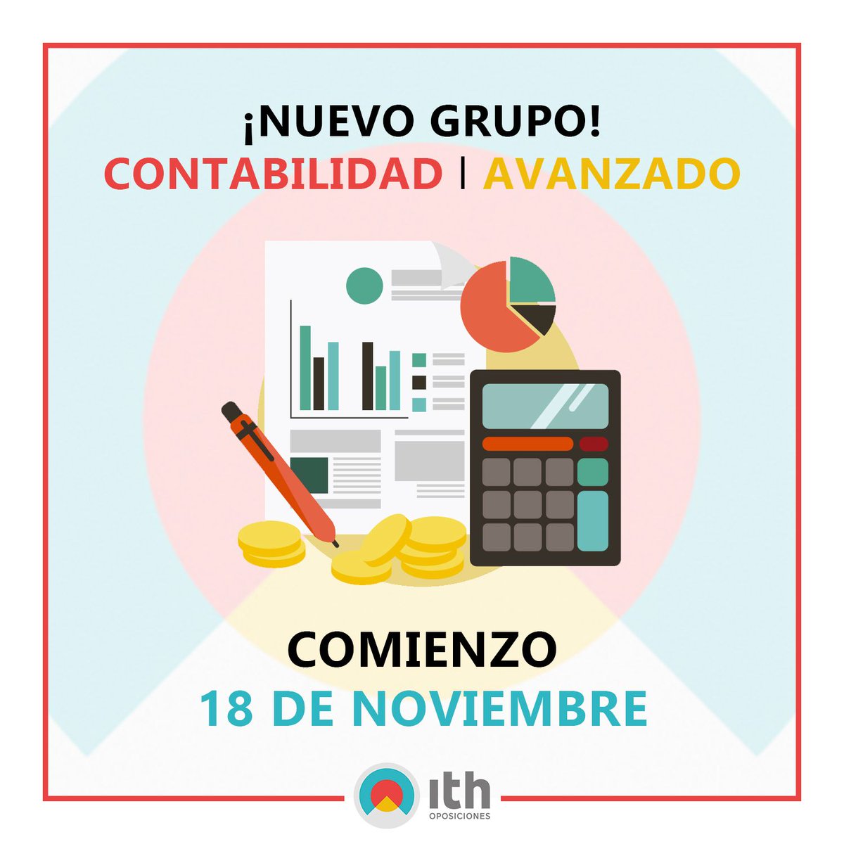 ithoposiciones's tweet photo. Buenas, opositorxs! 😃  Esperamos que tengáis un inicio de semana estupendo! Veníamos a contaros que el 18 de noviembre empezamos un nuevo grupo avanzado de Contabilidad, y que ya podéis contactar con nosotros para apuntaros https://t.co/CjhVeofVmj