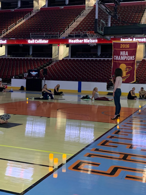 OhioGuidestone's tweet photo. Thank you once again to @InnerBlissYoga1 and @cavs for making OhioGuidestone a benefactor of Friday’s CLE Strong Yoga Event! We were honored to share our mission with those participating on the court at @RMFieldHouse. A special thanks to @crumpstyle for pumping up the crowd! https://t.co/SNQ8asM96M