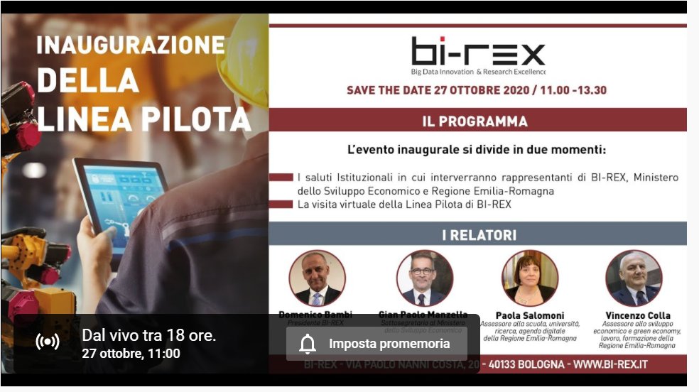 nadia_morreale's tweet photo. Domani 27 Ottobre ore 11.00 si terrà l'evento di Inaugurazione della Linea Pilota di BI-REX Competence Center, saranno proposte soluzioni digitali di #Siemens come  #PlantSimulation, #Mindsphere, #ITP1000, #CyberSecurity!
Segui l'evento live: https://t.co/cL2fum07Y0 https://t.co/vyWxICMlvA