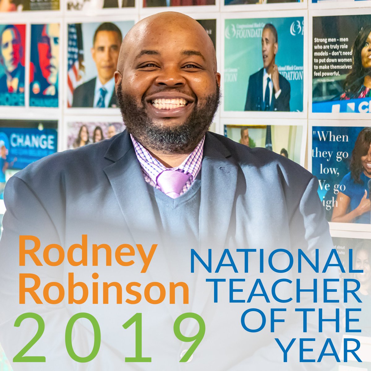 Feeling happy and inspired listening to our incredible keynote speaker, 2019 National Teacher of the Year, <a href="/RodRobinsonRVA/">2019 National Teacher of the Year</a>. #loudounlearns