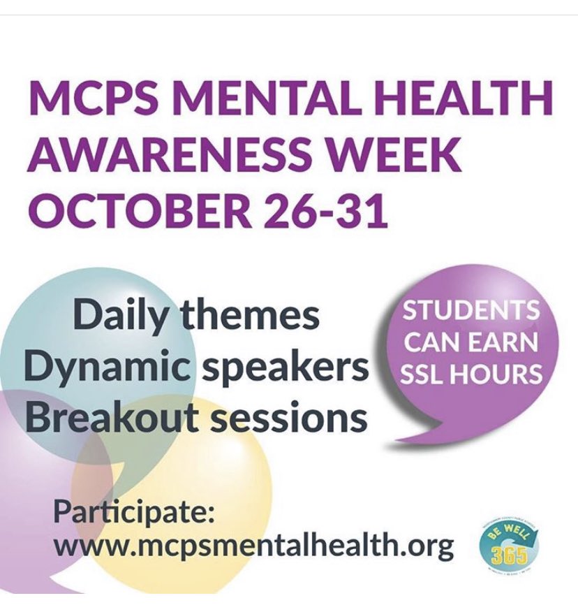 B-CC Counseling (@counseling_bcc) on Twitter photo This week get involved in MCPS’s Mental Health Awareness virtual events! You can even earn ssl hours along the way!! #MentalHealthAwareness This week get involved in MCPS’s Mental Health Awareness virtual events! You can even earn ssl hours along the way!! #MentalHealthAwareness