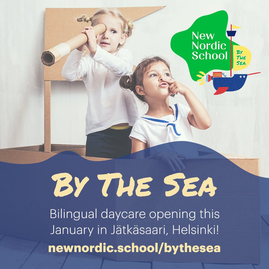 Our flagship daycare, By The Sea, is opening in Jätkäsaari on January 7th! ⚓ The daycare and (future) preschool will offer bilingual (🇬🇧/🇫🇮) early years education and care to children aged 0-6-years-old. Learn more: newnordic.school/bythesea #jätkäsaari #päiväkoti #helsinki