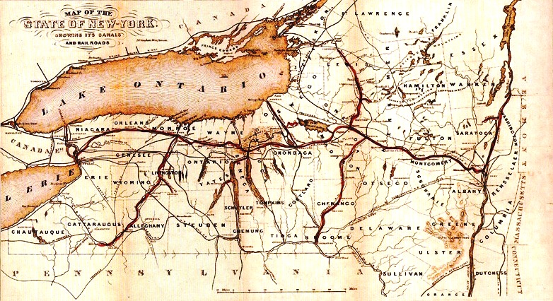 DrPnygard's tweet photo. Today in 1825, the 363-mile-long #ErieCanal opened, connecting the Great Lakes with the Atlantic Ocean via the Hudson River. New York's Governor #DeWittClinton-the driving force behind the project-led the opening ceremonies & rode the canal boat Seneca Chief from Buffalo to #NYC. https://t.co/pKXYaeULFz