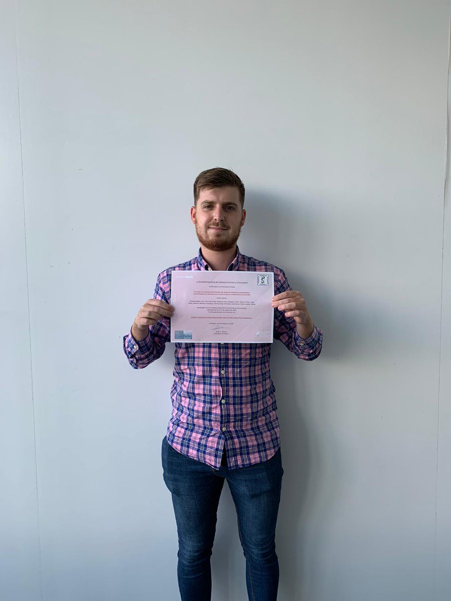 SEFAC_aldia's tweet photo. Luis Brizuela Mateo es el primer autor del trabajo premiado en la categoría "Mejor comunicación presentada por un estudiante de Farmacia" en el congreso #SEFACvirtual2020. Felicitaciones a los autores https://t.co/Ax5I4CDH5u