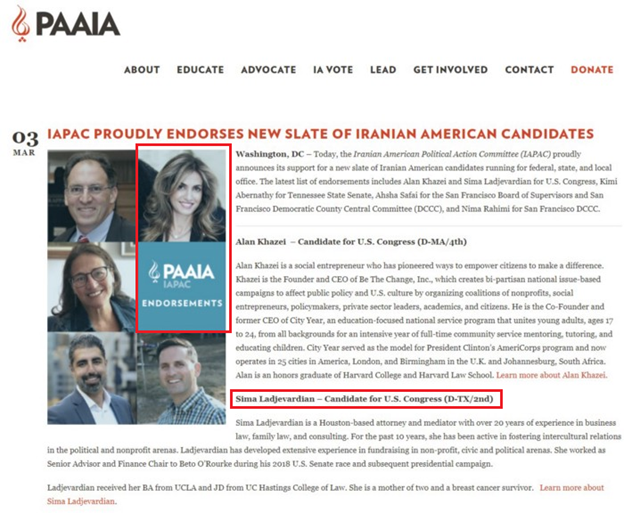 4)Toossi’s main objective is to provide life support for  @SimaforTX who is running against  @DanCrenshaw.Sima has been under fire for her ties with Iran’s regime.She is endorsed by  @paaia, Iran’s first lobby org in the U.S.She also has ties with the Obama/Biden circle.