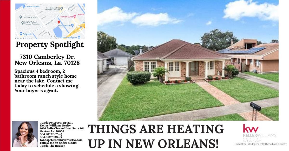 TondaTheRealtor's tweet photo. Property Spotlight!

This spacious 4 bedroom, 2 bathroom ranch style home is awaiting you. Contact me today to schedule a showing. Your Buyer's agent!

Tonda Peterson-Bryant, REALTOR
504.882.7933 (C)

#TondaTheRealtor #PropertySpotlight https://t.co/OlfyXMosye