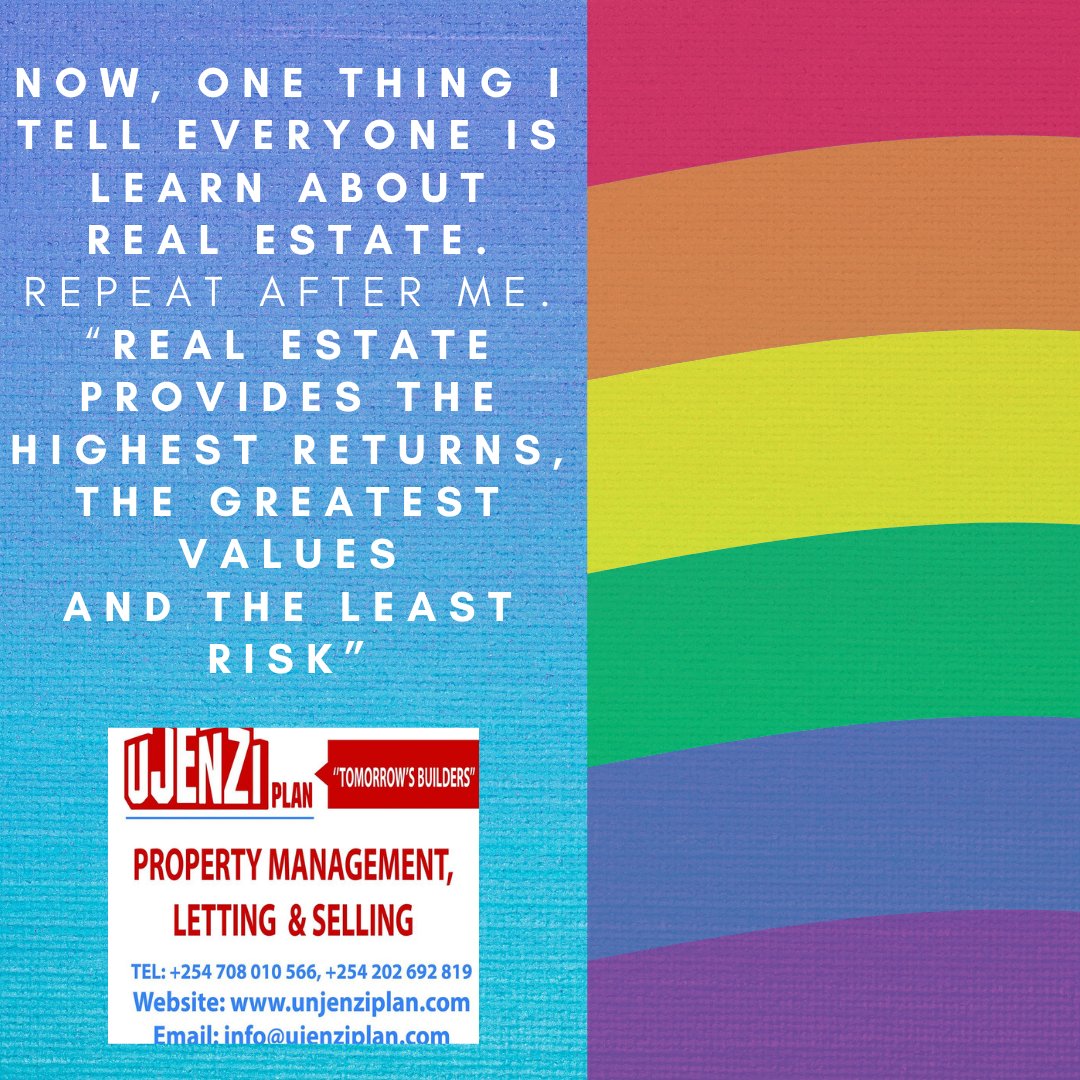 UjenziP's tweet photo. Real estate is an imperishable asset, ever increasing in value. It is the most solid security that human ingenuity has devised. It is the basis of all security and about the only indestructible security.#luxurylistings #realestatelife #propertyforsale #successbroker #properties https://t.co/aNHw2b2IOx