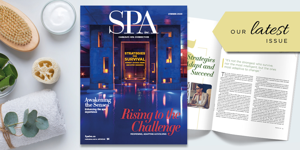 SpaIncMag's tweet photo. Looking for a Monday morning read? Check out our latest issue; Rising to the Challenge. It features #spaowners rising to the challenge, @TanyaChernova's 5 strategies to #adapt & succeed, how the #spa & #wellness industry is transforming & more. https://t.co/8LXyIfdkqW #spainc https://t.co/LZkzl68tHz