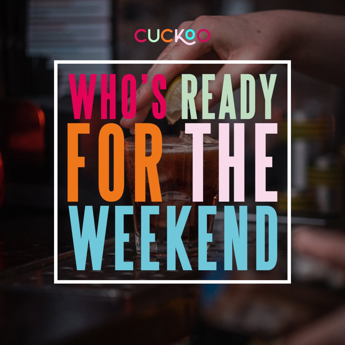 Who's ready for a weekend full of Halloween celebrations with us? 🤩

Tag someone who's in need of a good party and a deliciously fruity cocktail - Pay us a visit before 9PM and get your hands on a FREE PIZZA with every drink purchased 🥳🍹

#Cuckoo #Leeds #CallLane #drinks