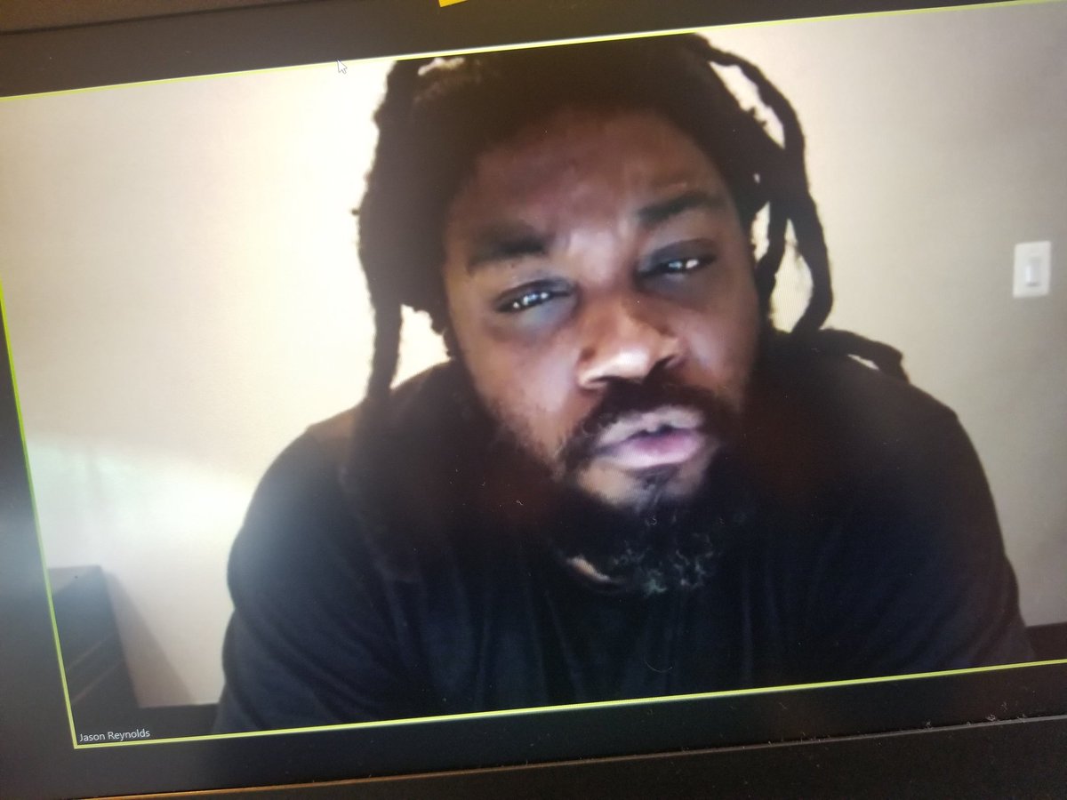 dianamdsmith's tweet image. Learning with a fellow Ramen and Kool-aid kid, @JasonReynolds83!  Blessed for this opportunity!     #LiteracyForAll2020