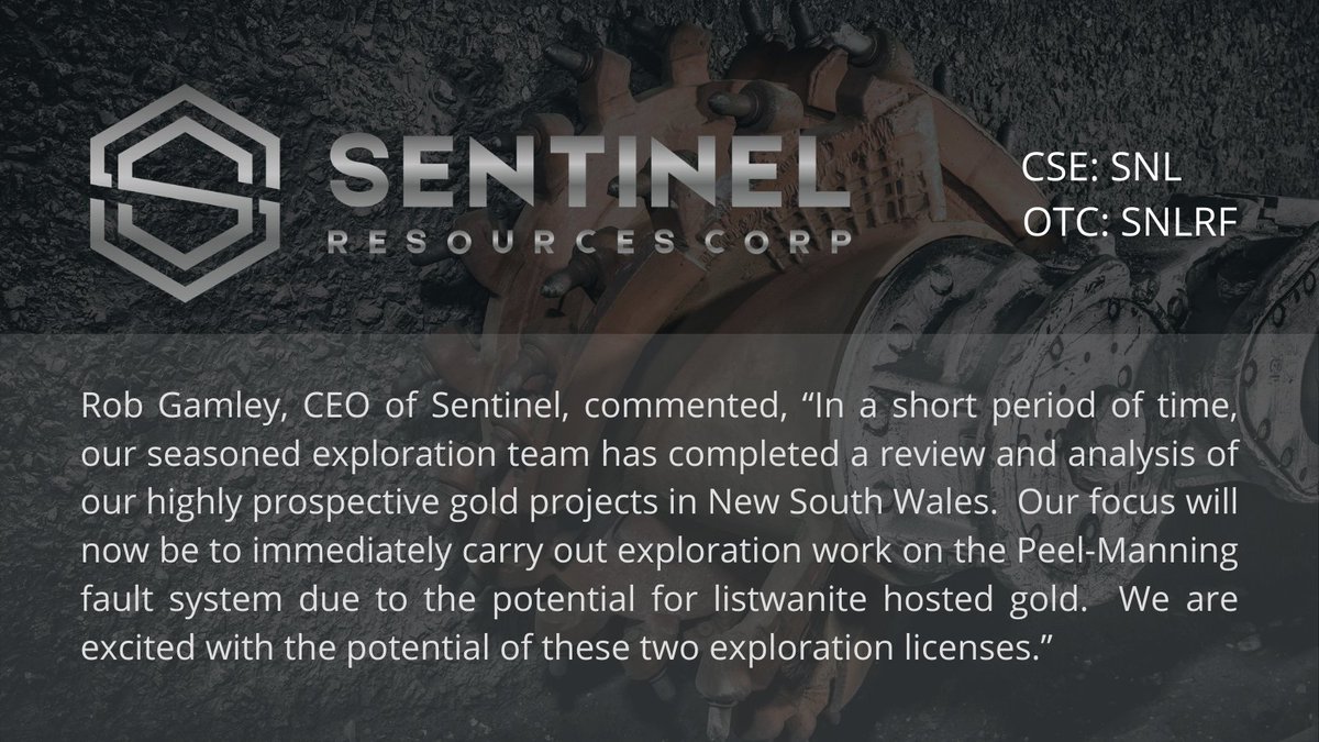 SentinelResCorp's tweet image. Sentinel Technical Team Provides Initial Review of Eight Gold Exploration Concessions in New South Wales, #Australia

CSE: $SNL | OTC: $SNLRF
#Gold #NSW #Markets #Exploration

sentinelexp.com/2020/10/sentin…