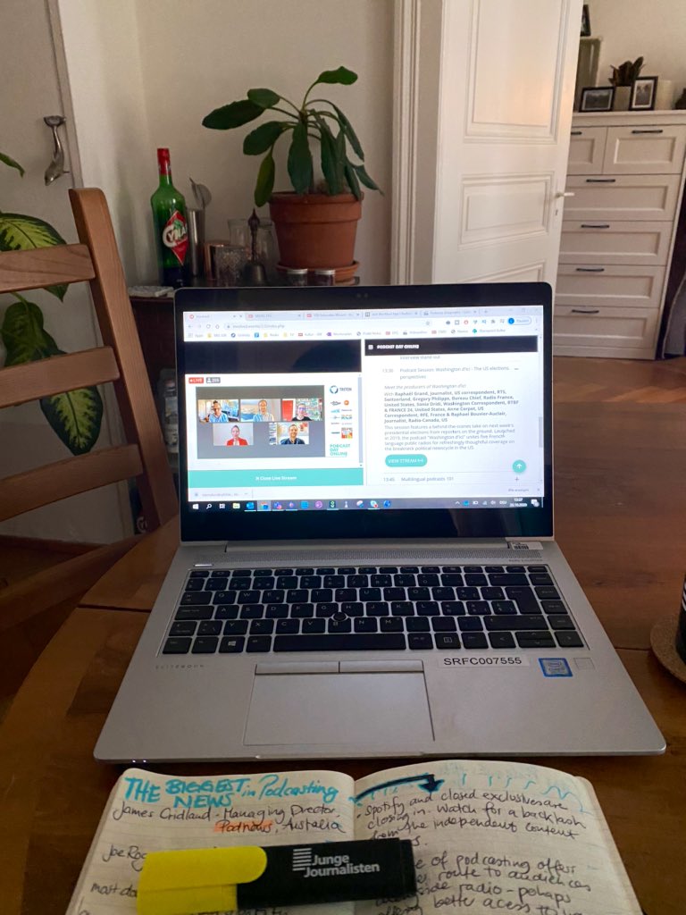 What a great surprise seeing you here again <a href="/raphaelgrand/">Raphaël Grand</a>: happy to see <a href="/DiciWashington/">WashingtonDici</a> speaking at #podcastdayonline about how this podcast project unites five french-language public radios for an international audience. Congratulations on an interesting insight!