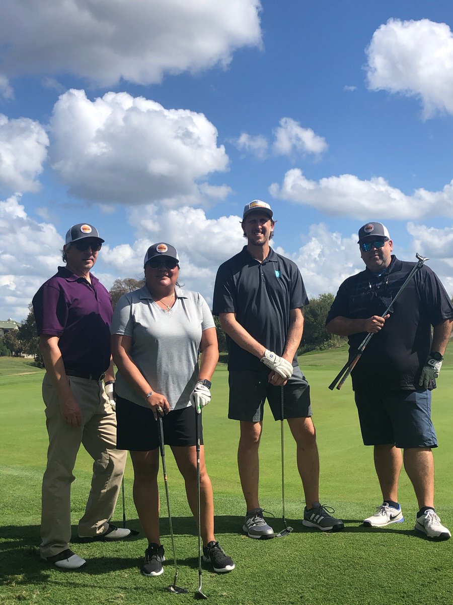 Had a great time at @GolfFalconhead with Mike G of @DSISD and Sylvia C & Joe L from @CorganInc  in support of Dripping Springs Education @DSEdFoundation! #reachhigherinspire #allintogether #mentalhealthheroes