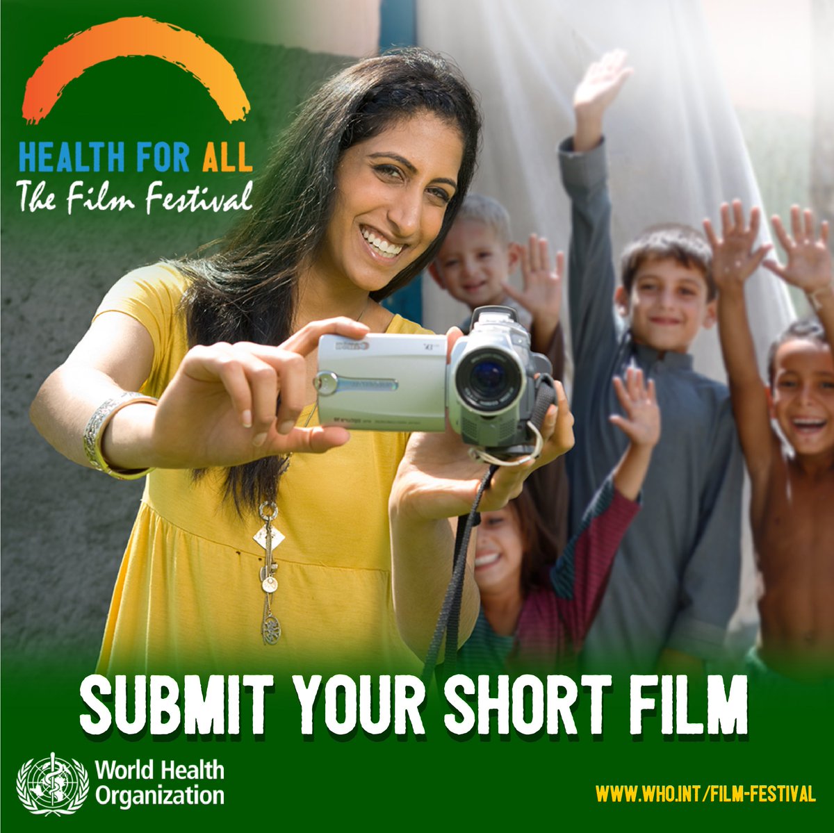 UNVolunteers's tweet photo. 📢 @WHO is inviting independent #filmmakers, public health institutions, NGOs, communities, students &amp; film schools to submit their original short films from around the world to the 2nd #HealthForAll Film Festival!

🗓️ Deadline: 30 January 2021
📽️ https://t.co/X1WzsambWp https://t.co/9EKGiPuI6l