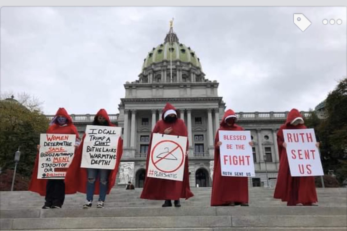 bostonredcloaks's tweet photo. #RuthSentUs Harrisburg, PA #WeDissent #NoConfirmationBeforeInauguration #redcloak #redcloakprotest https://t.co/thtFHIQbKv