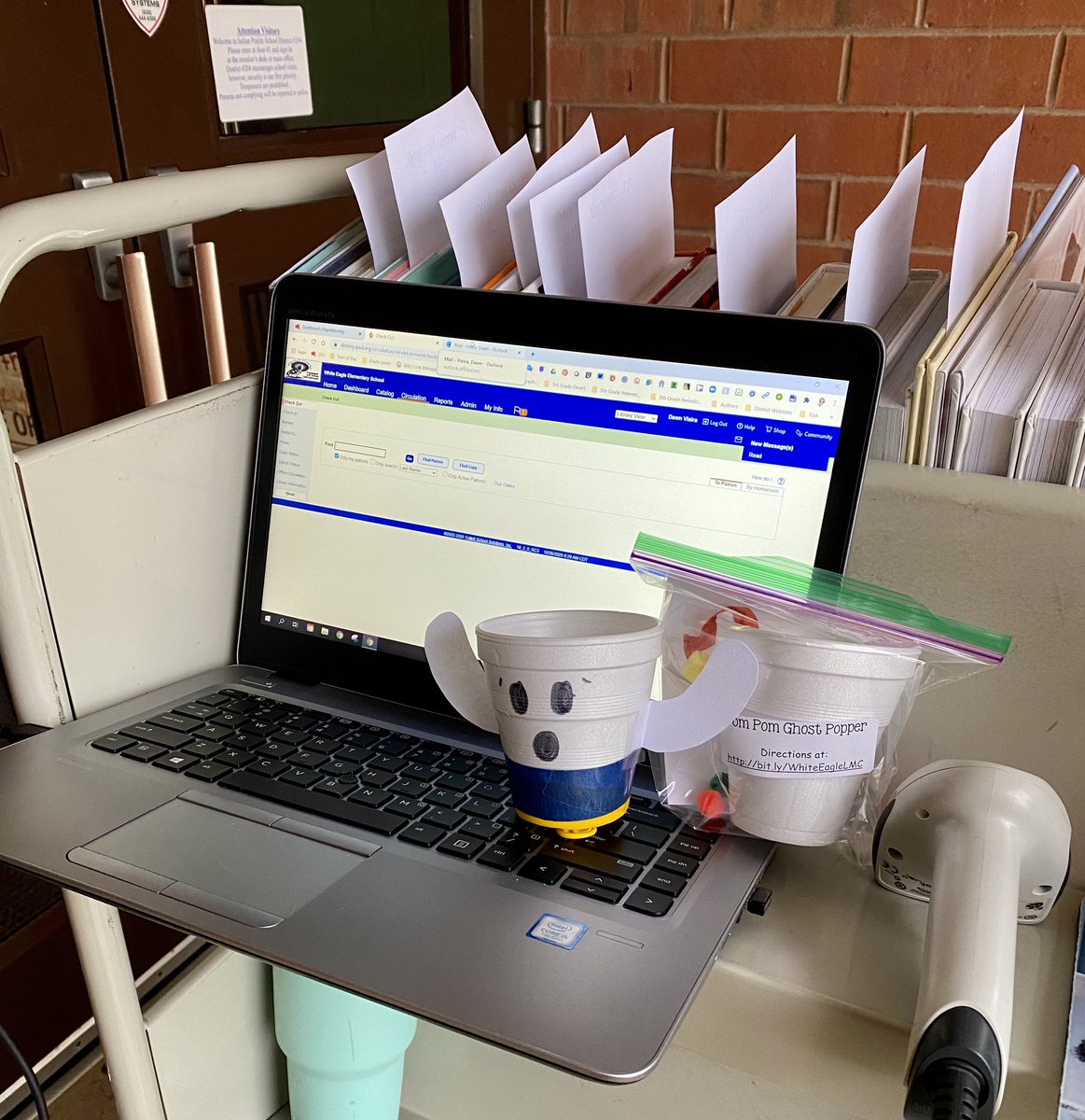 dawn_vieira's tweet image. Ready for curbside pickup and a bonus DIY Pom Pom Ghost Popper craft to bring home for MakerSpace fun! Thanks @thecrafttrain for the awesome idea! @WE__Wolves #remotemaking #creatingathome