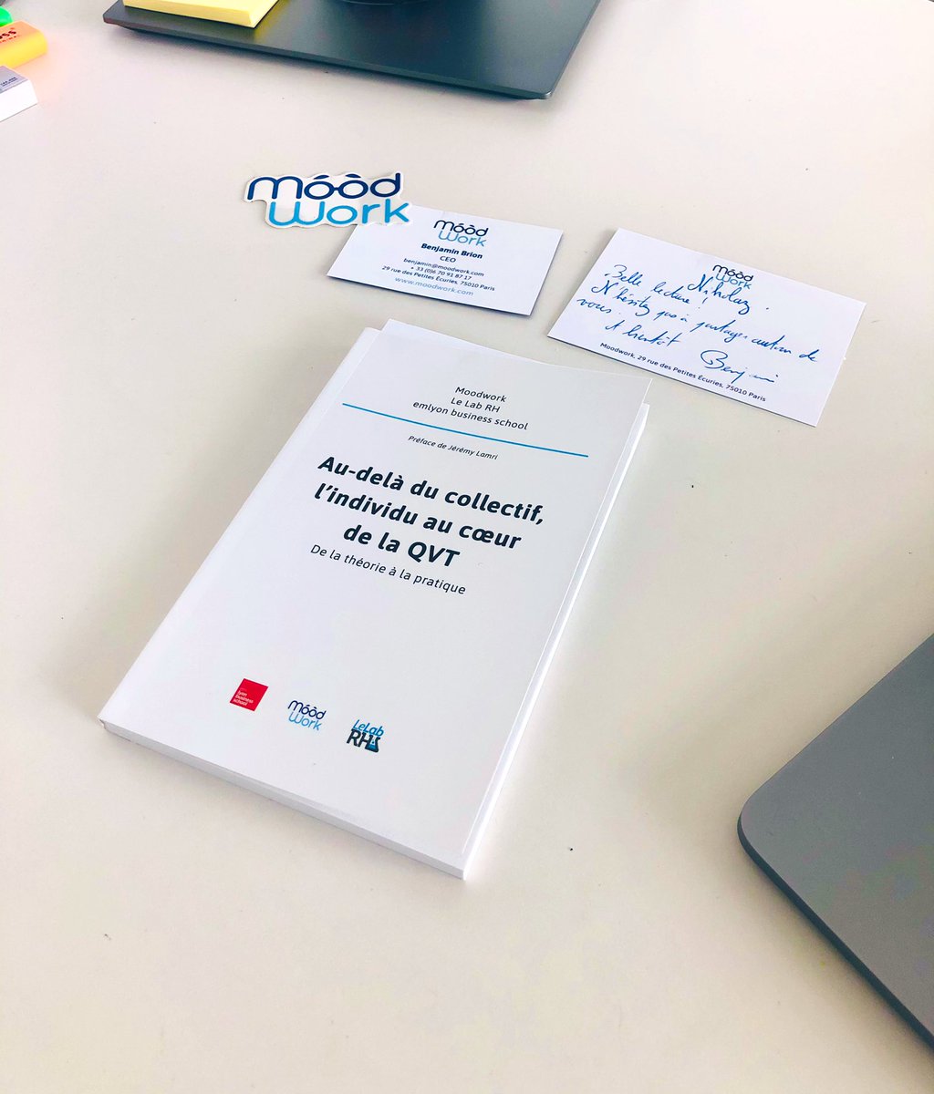Les #outils #numériques au service de l’amélioration du #bienetreautravail et de la #qvt, ou comment y travailler en plaçant l’individu au centre de sa stratégie 🎯

📖 Merci à <a href="/mood_work/">Moodwork</a> pour cette attention et cet ouvrage sur l’accompagnement individuel et la QVT.