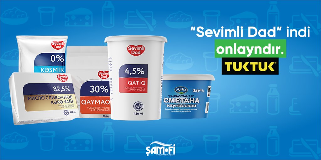 İndi "Tuk-Tuk" onlayn supermarketdən "Sevimli Dad" və "MPro" süd məhsullarını sifariş verə bilərsiniz.

Tətbiqi yükləmək üçün: onelink.to/y8mfrx

#Azərbaycan #Azerbaijan #TukTuk #SevimliDad #MPro