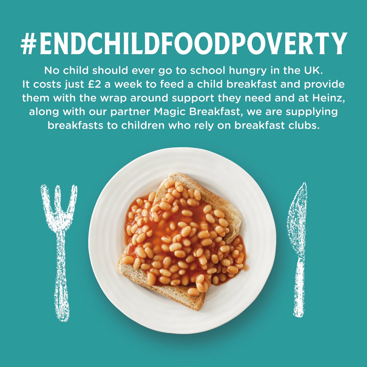How we continue to help (1) – Since April we have pledged over 12m nutritious Beanz breakfasts with our charity partners @magic_breakfast to help #endchildfoodpoverty. Find out more heinz.co.uk/silencetherumb… to donate. @MarcusRashford