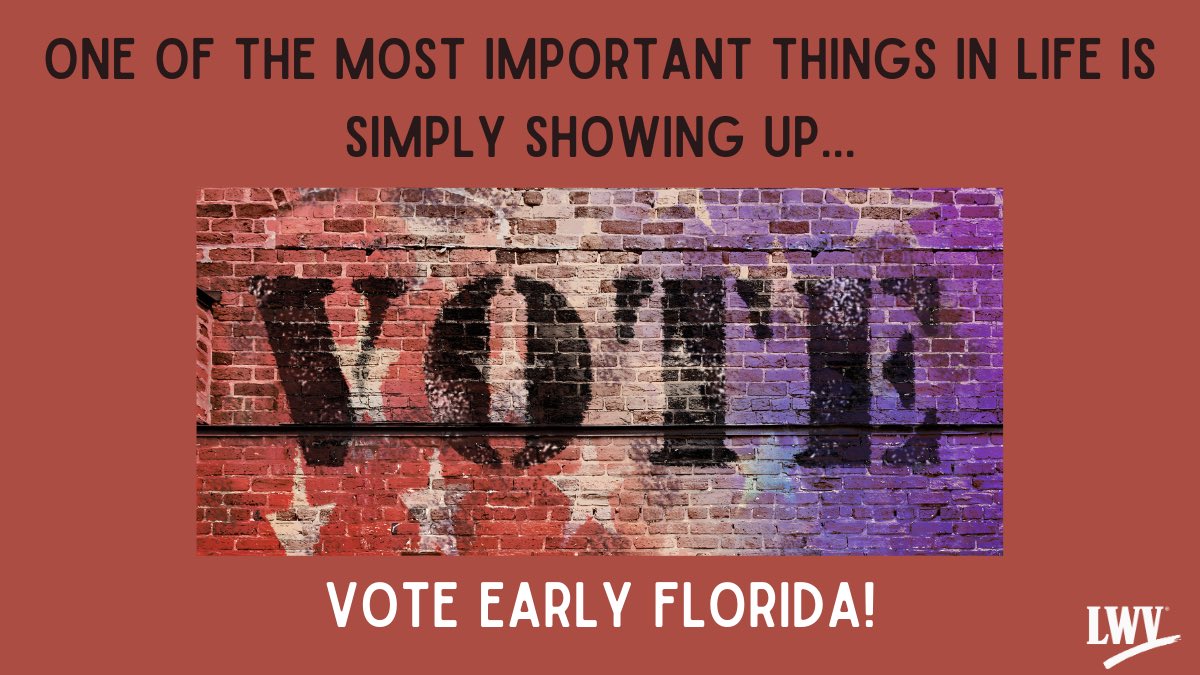 Tina_Palmese's tweet photo. #YourVoteMatters. We’re counting on you! Together we can #BuildBackDemocracy #VoteNowFL @lwvcollier @LWVFlorida @lwvnpinellas @WhenWeAllVote @LWVMiamiDade @LWVFlorida @RockTheVote @justvote #YouthVote #7Days2Vote #securedropbox #PlanYourVote https://t.co/dVDArLlRlQ