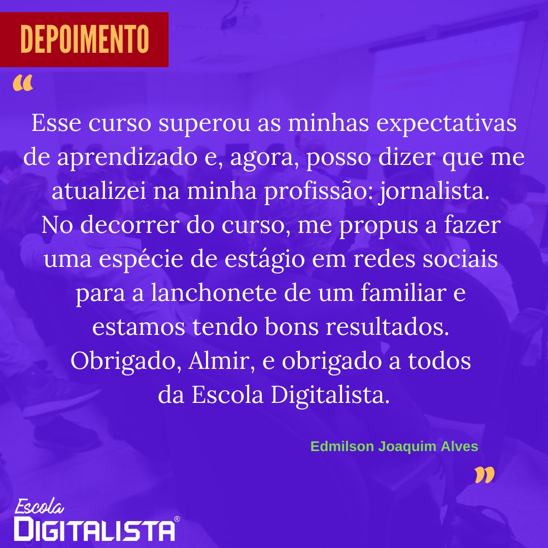 almirrizzatto's tweet photo. Edmilson, obrigado pelas palavras! 🙏Leia outros depoimentos: https://t.co/AlEsYEztoX
e saiba mais sobre a Maratona Jornalista Social Media (online e gratuita): https://t.co/7PYjmb184p
#jornalista #jornalismo #EscolaDigitalista #Digitalista #RedesSociaisparaJornalistas https://t.co/DwNMG1e9mm
