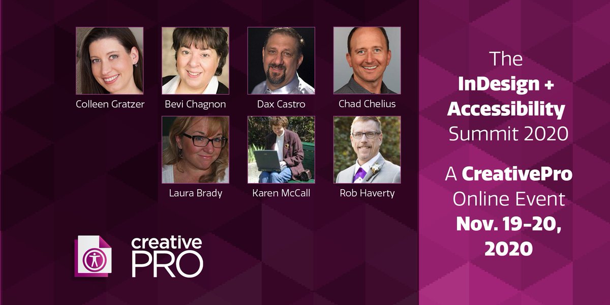 If you use #InDesign, up your game by leaning accessibility. Don't miss the InDesign + Accessibility Summit, Nov. 19-20, 2020 creativepro.com/indesign-acces… #accessibility <a href="/CreativeProWeek/">CreativePro Week</a> Get $100 off with code CPNCG.