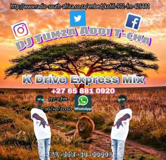 DJTumzaAddiTcha's tweet photo. Today tune in @KofifiFM_972 with @HonourableSeeti on #TheKDrive.
Thanks as always my Brother.
@MojalefaMog @blondiemakhene @ndyebomusic @iym_productions @JulietJoseph_ @SintuSax
#DJTumzaAddiTcha
#IYMPRODUCTIONS
#KofifiFM https://t.co/sb9t6AYXn9