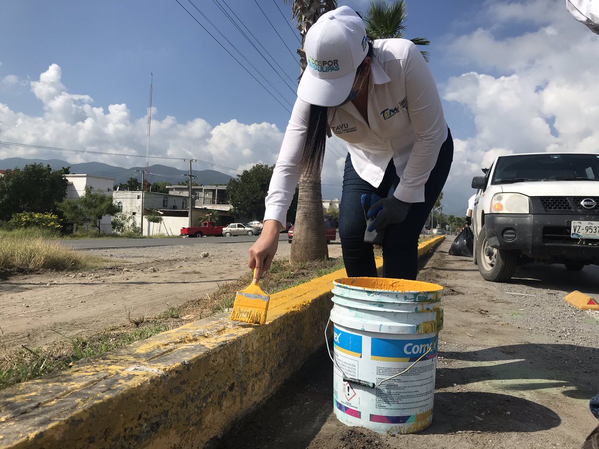 Ciudad Victoria. El Gobierno del Estado a través de personal del ITAVU realizó una brigada de limpieza, trabajos de desmonte y pintura en cordones viales en la calle Juan B. Tijerina  hasta llegar a la avenida America Española en coordinación con el municipio. #GobTam #SomosTam