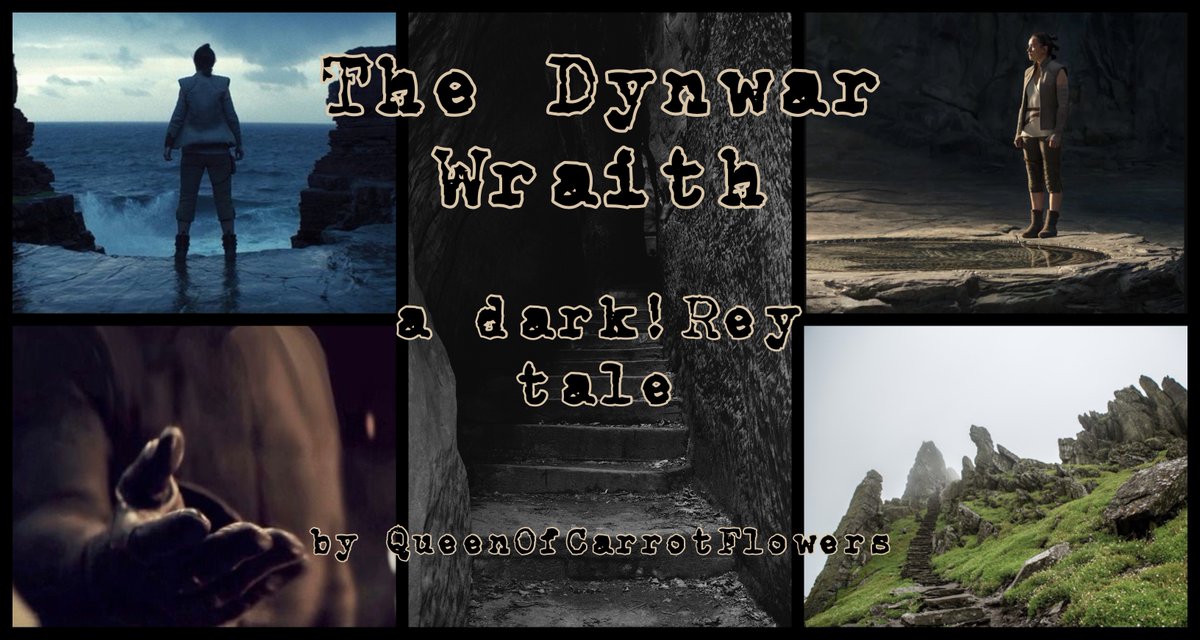 The Dynwar Wraith by  @flowerofcarrots (T)Kylo and Rey investigate something strange on Ahch-To.  @flypaper_brain says: "Interesting take on Dark Rey featuring looming dread and a very confused, very emotional Kylo. Totally creepy and heartbreaking." https://archiveofourown.org/works/20564003 