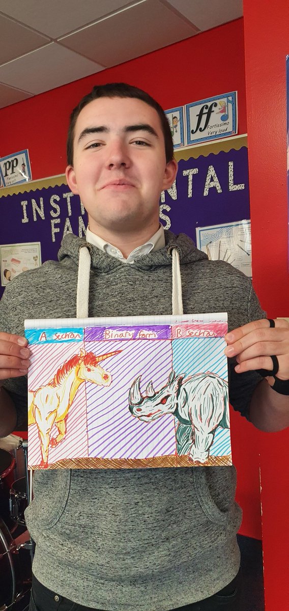 MissDabjen's tweet photo. Very impressed with Ben Ross and his visual representation of Binary Form today!
Only took him 5 minutes๐ฏ
@LarbertHigh @Larbert_ExpArts
#musicalstructure https://t.co/FbCVPGd63D