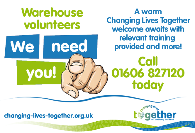 CLTCheshire's tweet photo. Come and be part of something great!

We need volunteers for our warehouse. For a chat on skills and practical experience, call 01606 827120. https://t.co/Xb3kjFIkBq #HereForYou #Volunteering #MakeYouMark https://t.co/ohaSdvHwqx