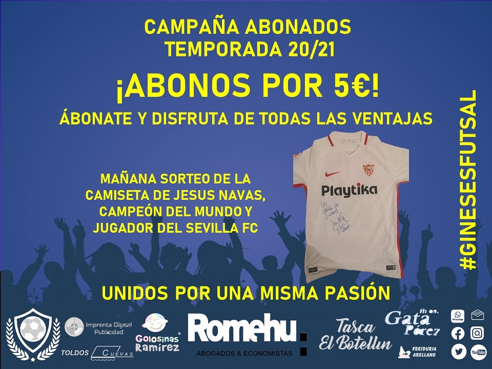 Santoangel_fs's tweet photo. 🔔CAMPAÑA DE ABONADOS🔔
🎉Mañana tendrá lugar el segundo sorteo para nuestros más de 150 abonados
👕La camiseta firmada por @JNavas , jugador del @SevillaFC e internacional con la @rfef, se sorteará entre nuestros abonados
➡️Mañana se informará por RRSS del ganador
#GINESesFutsal https://t.co/eLbPjUIjYh