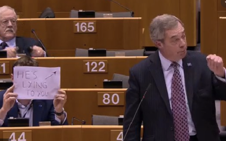 LilSugarpill's tweet photo. @Femi_Sorry @AdamPosen If I could think of a way of sending Farage to prison, I would. Crime: destroying the UK-as-we-knew-it.
No matter Johnson's & others' failings, without Farage there would be no #Brexit
#LyingToYou https://t.co/Z4k0Dg6vzJ