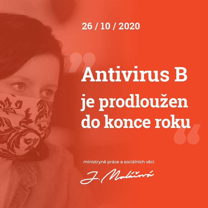 JMalacova's tweet photo. Antivirus B prodloužíme do konce roku! Dnes jsme o tom rozhodli na vládě. Firmy teď bojují o přežití. Nyní tak znovu pomůžeme těm, které koronavirus zasáhl nepřímo a ochráníme zaměstnancům pracovní místa. https://t.co/7pJYTlErXB