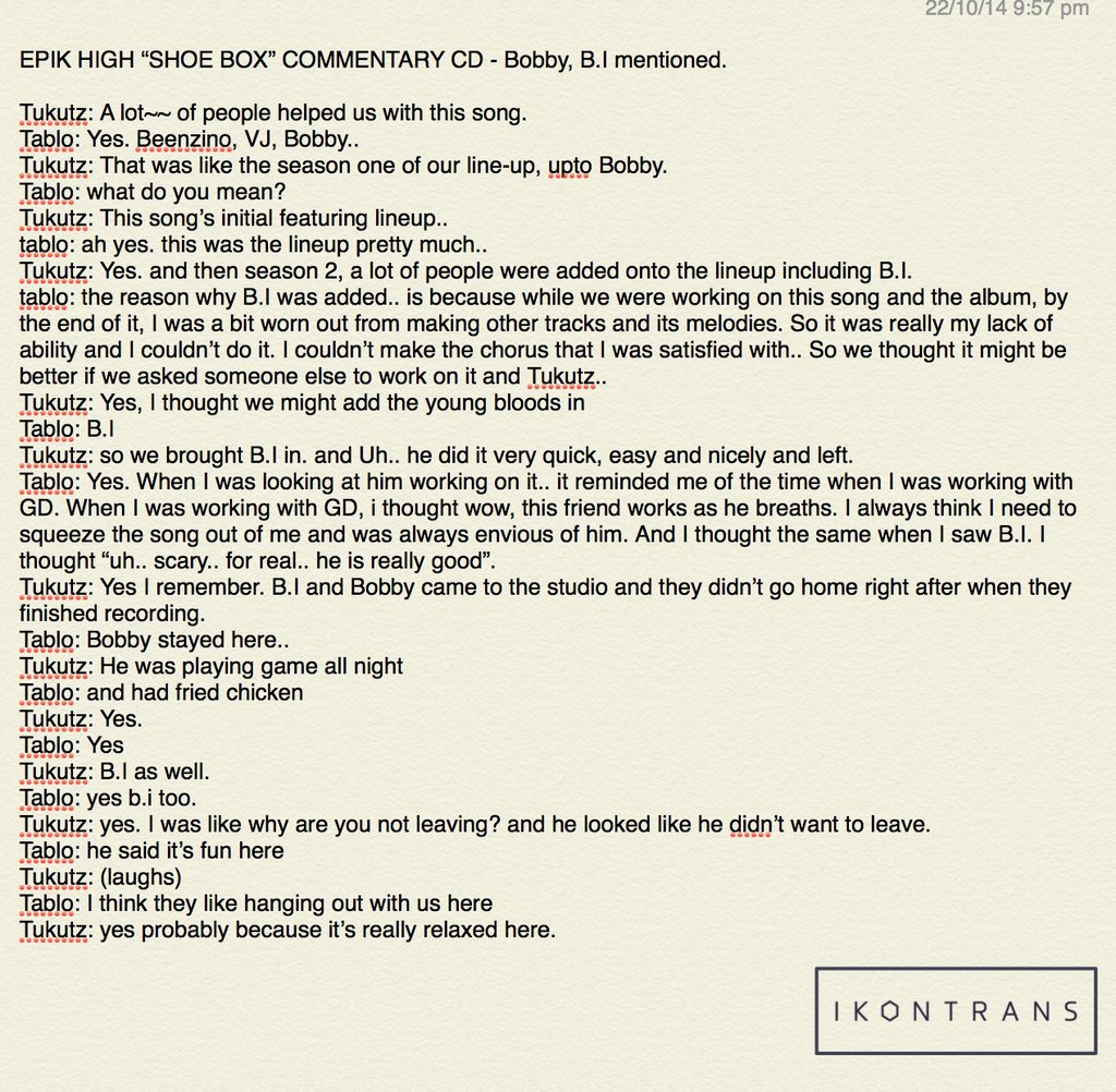 Epik High got Bobby & B.I. on Born Hater.(c) JiyONGINmark #iKON  #아이콘  @YG_IKONIC