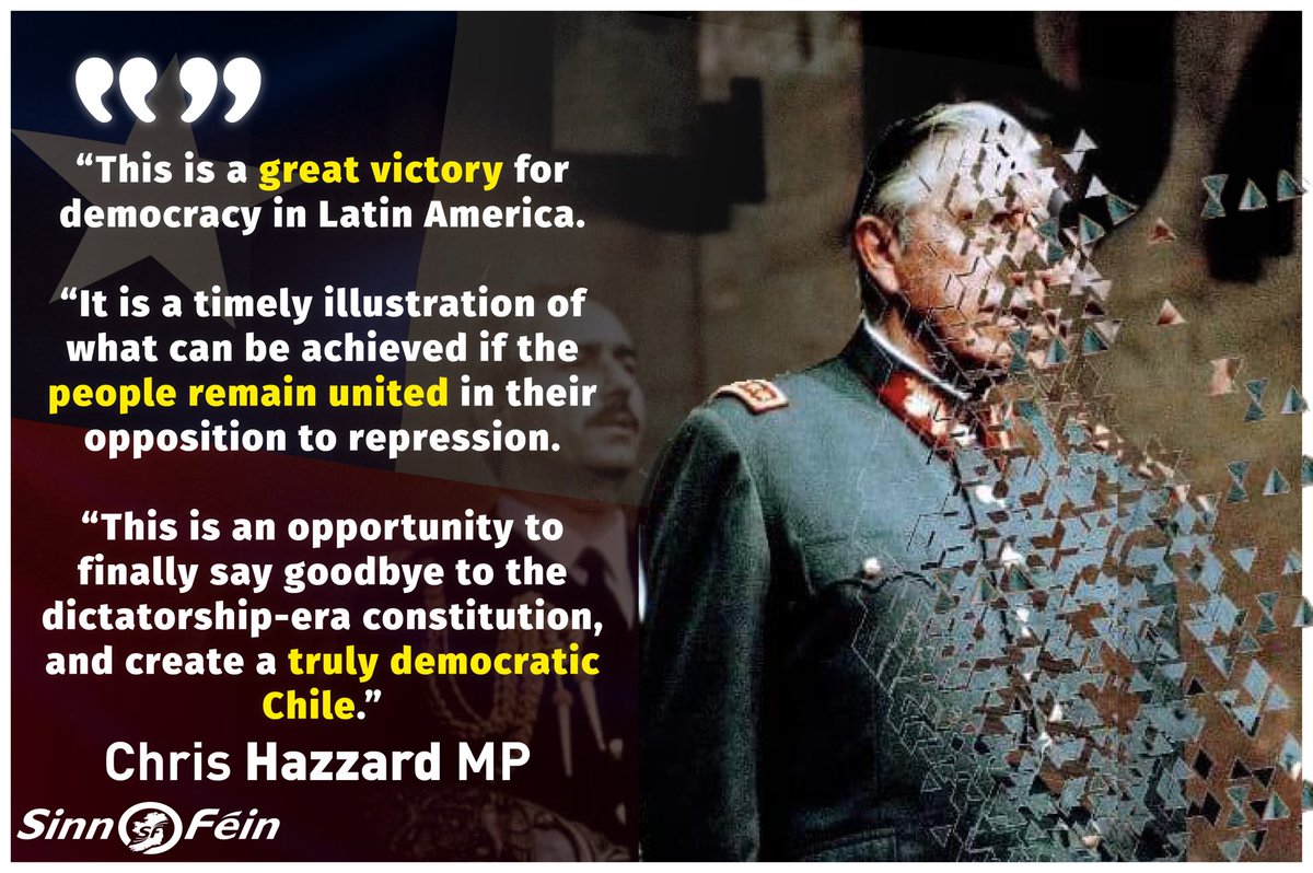 Sinn Féin MP Chris Hazzard has extended solidarity to the people of Chile following yesterday’s historic constitutional referendum in which the country overwhelmingly voted for a new, democratic constitution to be drafted by a citizens convention.

sinnfein.ie/contents/58609