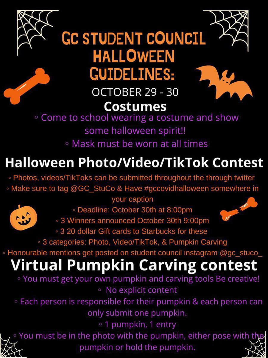 Who’s excited for halloween?! 
Here is the info on our upcoming events this week: