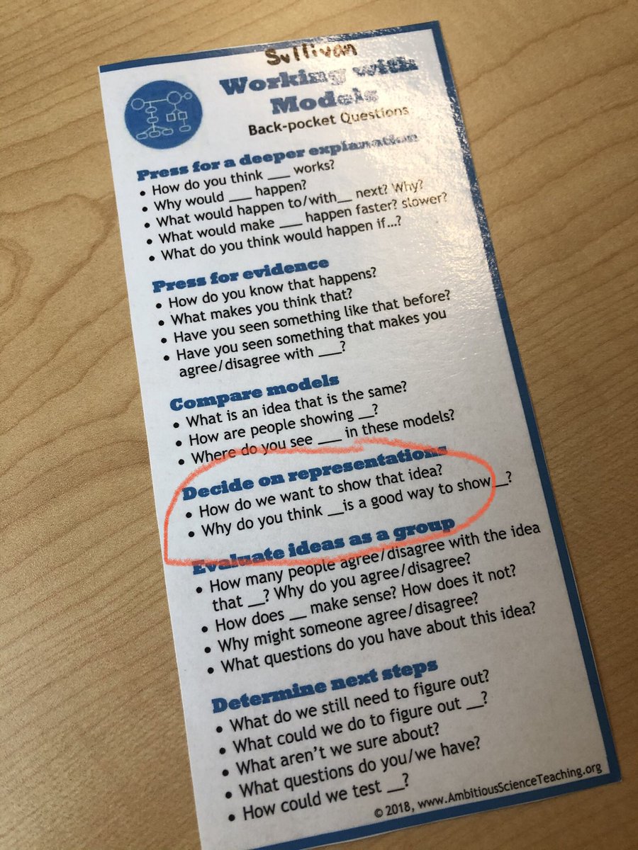 Right now Ss are developing new models. We’re using these ⁦<a href="/ASTbigideas/">Ambitious Sci Teach</a>⁩ back-pocket questions took to help us stay focused on supporting student #SenseMaking 

#ASTBookChat ⁦<a href="/NGSS_tweeps/">@NGSS_tweeps</a>⁩ ⁦<a href="/NGSSchat/">#NGSSchat</a>⁩ ⁦<a href="/NGSSphenomena/">Phenomena</a>⁩