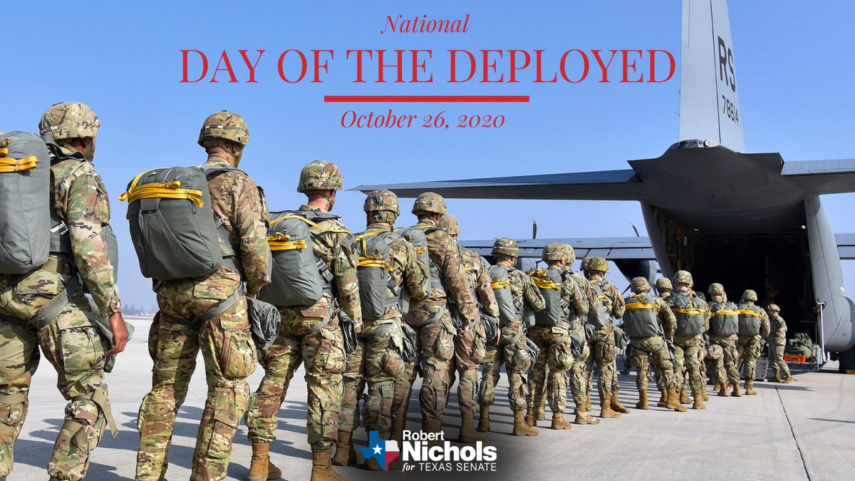 SenatorNichols's tweet photo. Today, on National Day of The Deployed, we honor the members of our armed forces on deployment and their families for their bravery and countless sacrifices. God bless our deployed troops and their loved ones. https://t.co/t9ZUkiZ9Wb