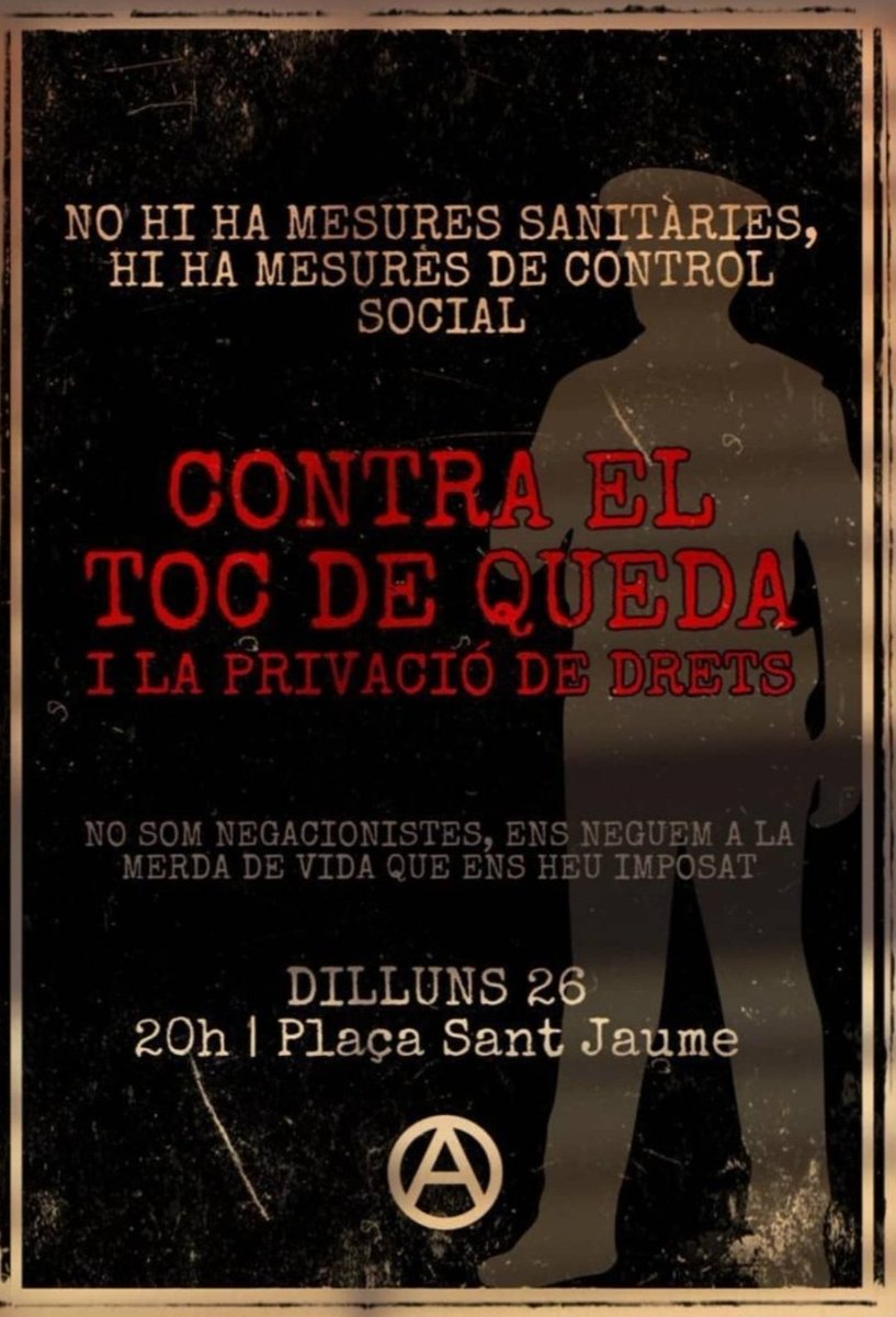 la_csoa's tweet photo. Nosotras también nos sumamos!
➡️HOY 20H PLAÇA SANT JAUME⬅️

Contra la medidas de control social!
🔥🔥🔥🔥🔥🔥🔥🔥🔥🔥🔥🔥 https://t.co/L7Iptkwme3