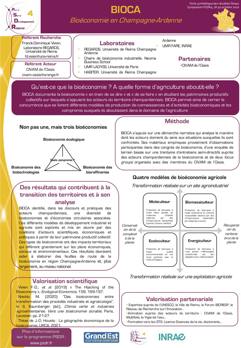 ProgrammeTETRAE's tweet photo. [#Poster #Symposium #PSDR4]
Projet #BIOCA
#Bioéconomie en Champagne-Ardenne

A retrouver sur 👉https://t.co/NHQmN4jU8s
@universitereims @CIVAM_Oasis @laboRegards @FARE_Reims @romaindebref @DreyerErwin @regiongrandest @INRAE_France @reseaururalfr @TorreAndr https://t.co/b7ZEok0Azj
