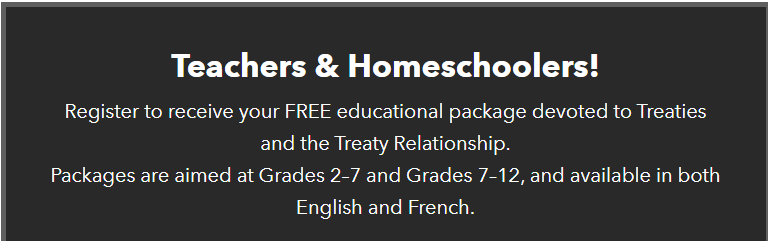 Sign up using this link to receive a FREE package to support learning about treaties - canadashistory.ca/education/kaya…
